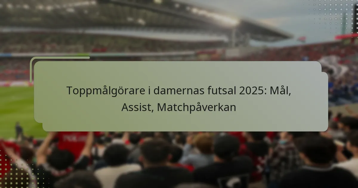 Toppmålgörare i damernas futsal 2025: Mål, Assist, Matchpåverkan