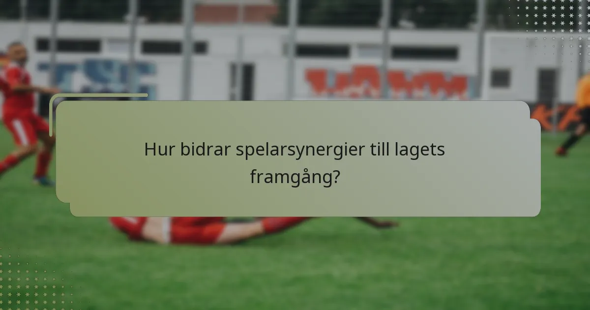 Hur bidrar spelarsynergier till lagets framgång?