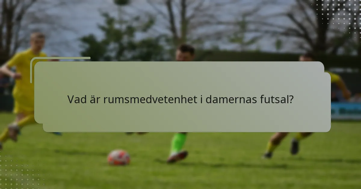 Vad är rumsmedvetenhet i damernas futsal?