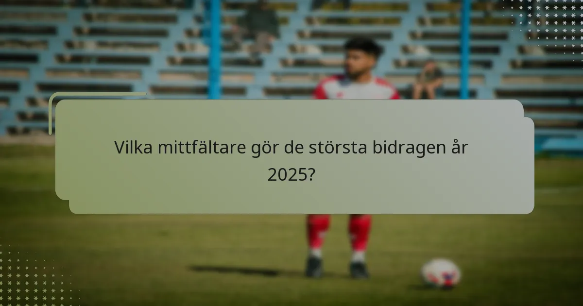 Vilka mittfältare gör de största bidragen år 2025?