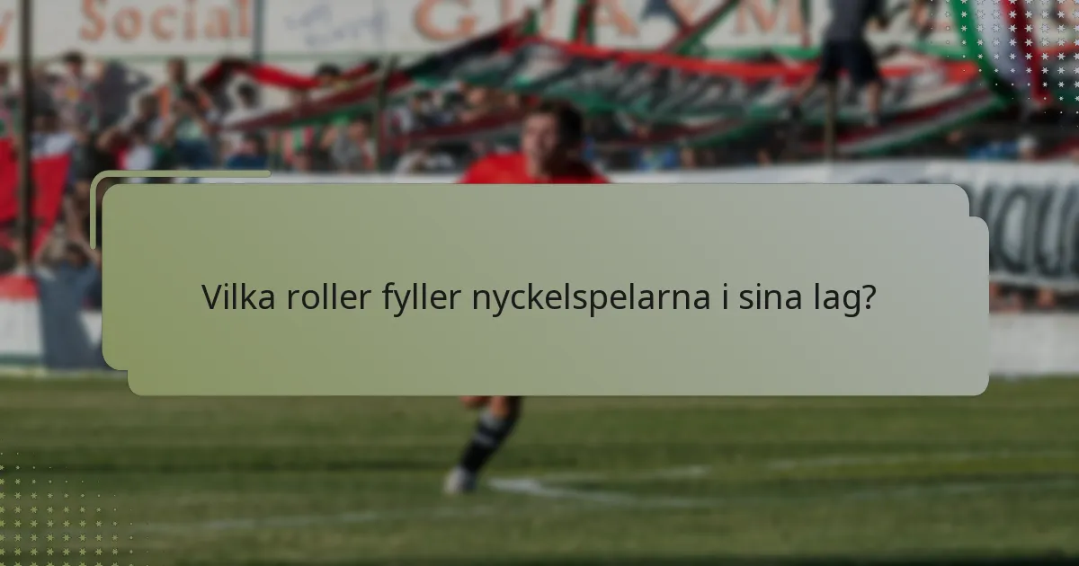 Vilka roller fyller nyckelspelarna i sina lag?